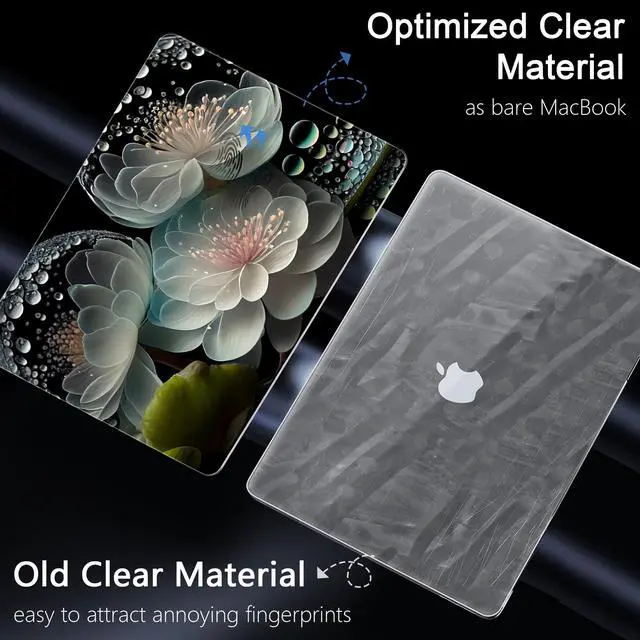 Alt view image 5 of 5 - Yebiseven for MacBook Air 15 M4/M3/M2 Case 2025 2024 2023 A3241/A3114/A2941, Hard Shell Laptop Case with Keyboard Cover & Screen Film & OTG Adapter & Webcam Cover, Nature Flower