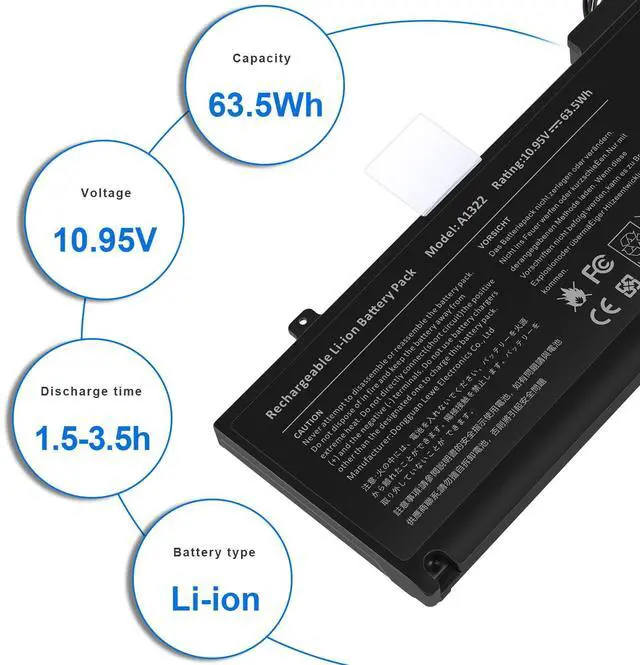 Alt view image 4 of 5 - ASUNCELL A1322 A1278 Laptop Battery for MacBook Pro 13" Mid 2012 2010 Late 2011 Early 2011 661-5229 661-5557 020-6547-A 020-6765-A