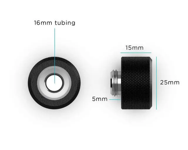 Alt view image 3 of 3 - PrimoChill 16mm OD Rigid SX Fitting - 6 Pack - Toxic Candy