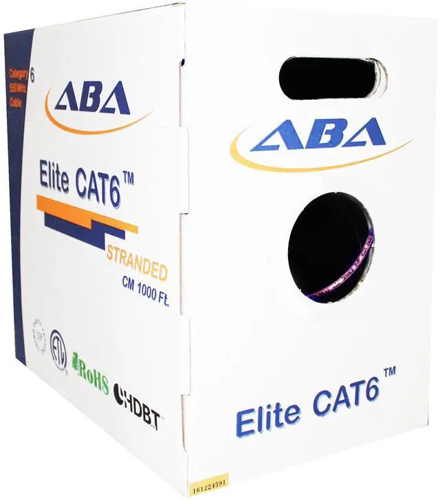 Alt view image 5 of 5 - Elite Cat6 24AWG Stranded - CM, 1000ft, Unshielded, More Flexible, Bare Copper, 550MHz, ETL Listed & UL Listed, Bulk Ethernet Cable, Easy Pull Box, Pink | Create Custom Patch Cables