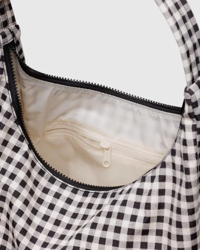 Alt view image 3 of 3 - BAGGU Nylon Shoulder Bag - Black & White Gingham
