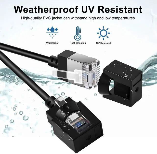 Alt view image 5 of 5 - Dutevolns 2Pack Ultra Thin Cat 6A Ethernet Cable 25 Feet, Flexible & Slim Rj45 Cat6a LAN Cord, 10Gbps 550MHz Cat6 Network Cable for Pc, Router, Windows (Black)