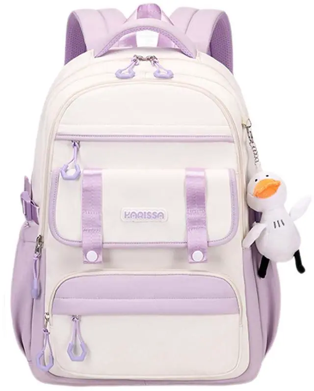 Main image of MININAI Womens Girls Backpack for School Cute Aesthetic Large Laptop Backpack Kawaii Preppy Teen Kids Bookbag Travel Daypack (Purple,L)
