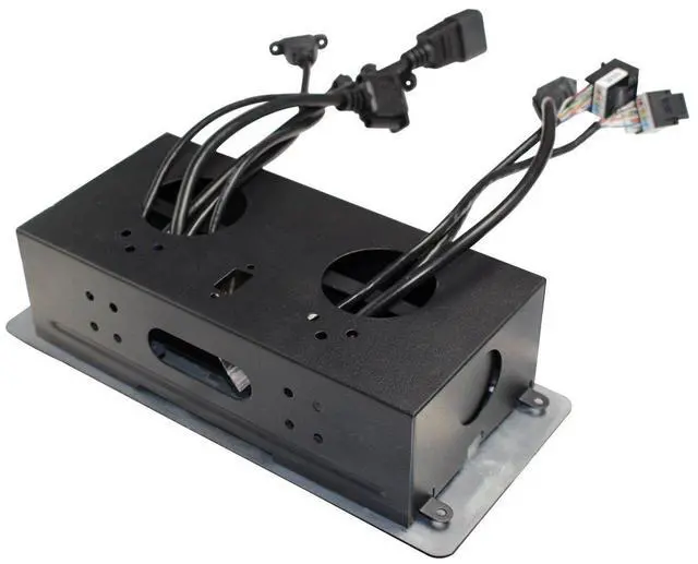 Alt view image 5 of 5 - Wiistar Hide-Table Power Data Center Table Pop up Connection Box with HDMI Network USB Tabletop Interconnect Box