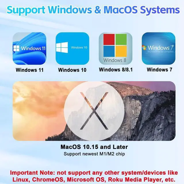 Alt view image 3 of 5 - Herfair USB to HDMI VGA Adapter 2X 1080P@60Hz Dual Monitor Extender 1 in 2 Out External Graphics Card Support Windows MacOS M1/M2 Systems, Built-in Driver, Simultaneously Output VGA+HDMI