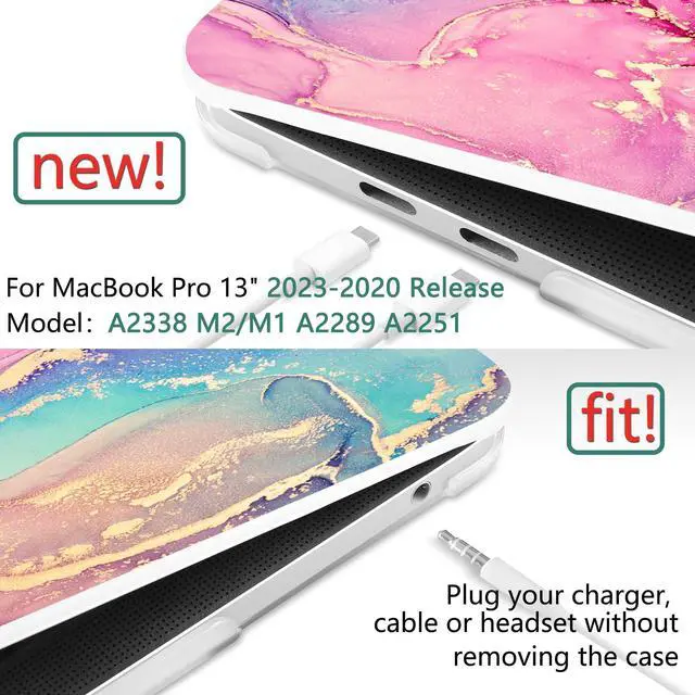 Alt view image 2 of 5 - DONGKE for MacBook Pro 13 Inch Case 2023 2022-2016 Release M2 A2338 M1 A2251 A2289 A2159 A1989 A1706 Touch Bar & Touch ID, Hard Case Shell with USB C to USB Adapter &Keyboard Cover, Marble