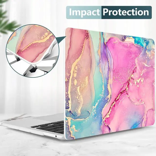 Alt view image 4 of 5 - DONGKE for MacBook Pro 13 Inch Case 2023 2022-2016 Release M2 A2338 M1 A2251 A2289 A2159 A1989 A1706 Touch Bar & Touch ID, Hard Case Shell with USB C to USB Adapter &Keyboard Cover, Marble