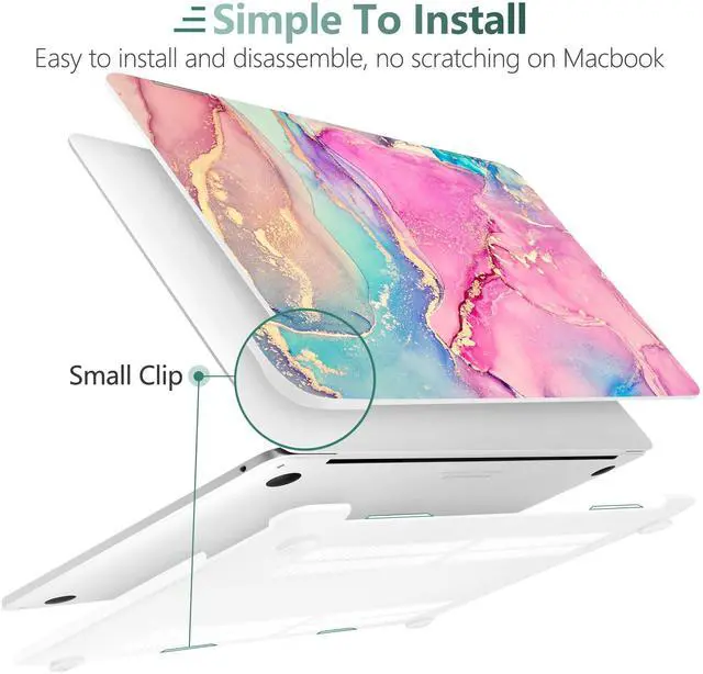 Alt view image 3 of 5 - DONGKE for MacBook Pro 13 Inch Case 2023 2022-2016 Release M2 A2338 M1 A2251 A2289 A2159 A1989 A1706 Touch Bar & Touch ID, Hard Case Shell with USB C to USB Adapter &Keyboard Cover, Marble