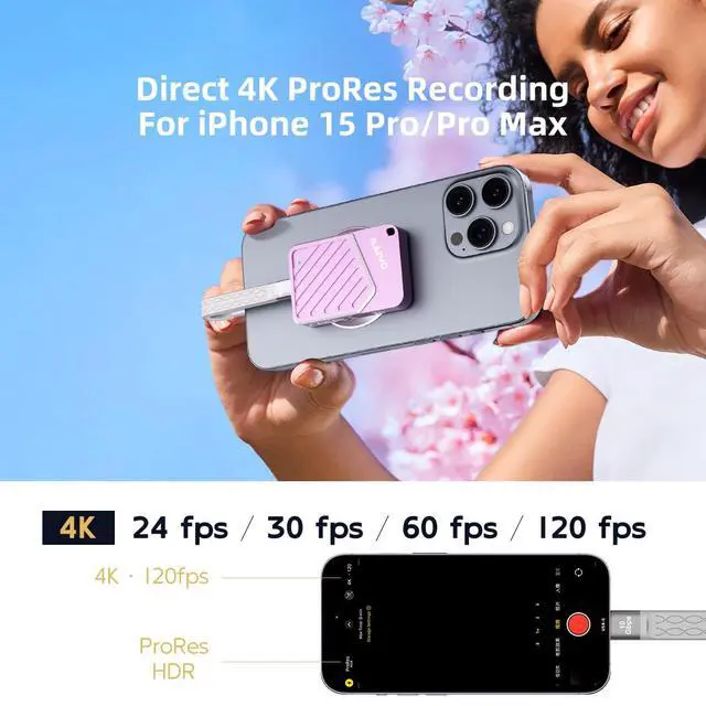 Alt view image 4 of 5 - MAIWO 512GB Magnetic Portable SSD 2050MB/s USB C 3.2 GEN2x2, External Solid State Drive for iPhone15/16/17/Mac/iPad/Android/Windows, Aluminum, Support 4K ProRes Video Record