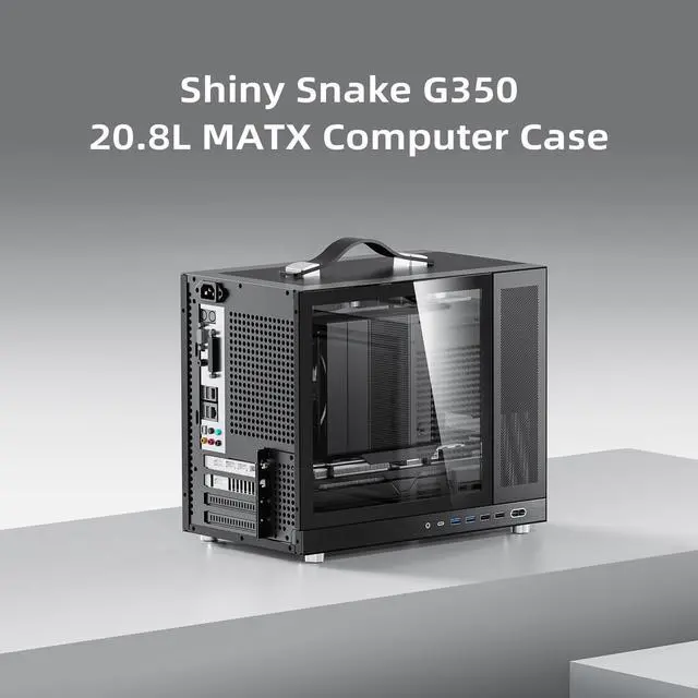 Alt view image 3 of 5 - Shiny Snake G350 20.8L Mircro-ATX Mesh Chassis with Tempered Glass | Frosted Coating & Anti-Dust Design | BTF-Ready Back-Connect | 165mm Cooler & 340mm GPU | High Compatibility PC Case, White
