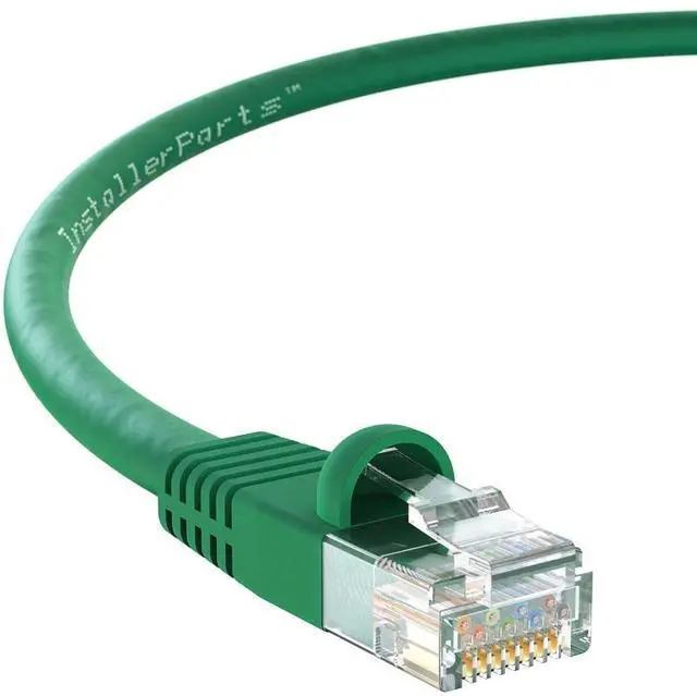 Main image of InstallerParts CAT6 Cable UTP Booted - Green, 75 FT, 1 Pack - Professional Series - 10Gbps Cat6 Patch Cable, Network, Internet