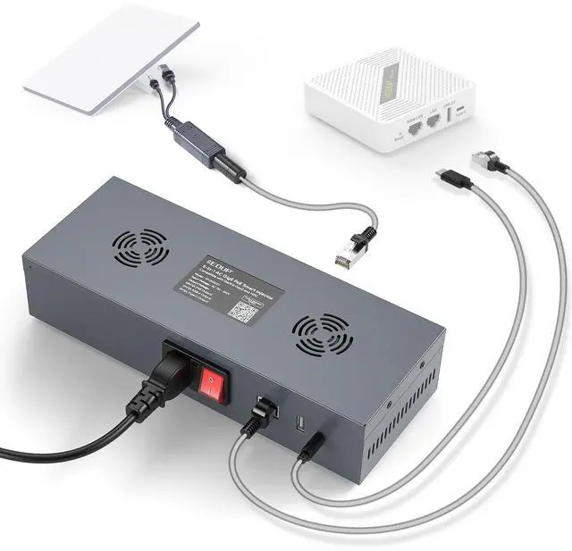 Main image of Starlink Mini PoE Splitter Adapter Kit180W GigE Passive & ESD Protection, Stalink Mini DC Power Kit with USB C Power Outputs and DC Step-Up Converter, AC 110-260V to DC 48V/3A for Star link Mini Dish
