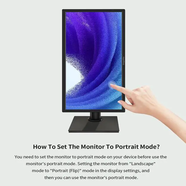 Alt view image 4 of 5 - 23.8 Inch Touchscreen Monitor FHD 1920x1080P, Height/Pivot/Swivel/Tilt Adjustable Desktop PC Touch Display with Built-in Speakers, HDMI, VGA, Type-B, 75Hz Computer Touch Screen Monitor, VESA, Black