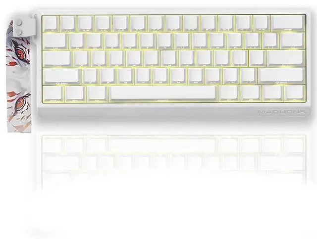 Main image of SUEHIODHYxMADLIONS MAD60 HE RGB 60% Wired Magnetic Switch Mechanical Keyboard with Adjustable Actuation, 8000 Hz Polling Rate, 16 Million Colors RGB Backlit Gaming Keyboard for PC Gamer(White)