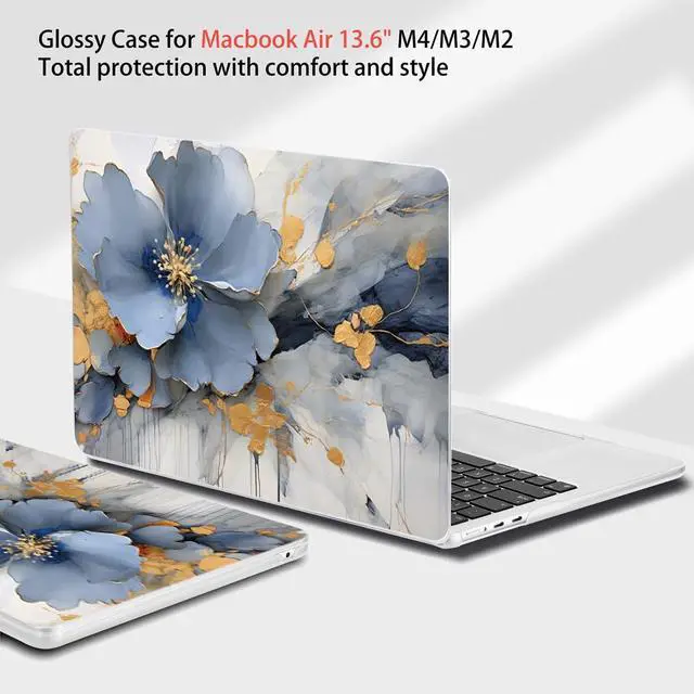 Alt view image 5 of 5 - Teryeefi Compatible with A2681 A3113 A3240 MacBook Air 13.6 inch Case M2 M3 M4 Release 2022-2025,Protective Slim Cover + Keyboard Cover+OTG Adapter for 13.6 inch MacBook Air Liquid Retina, Art Florals