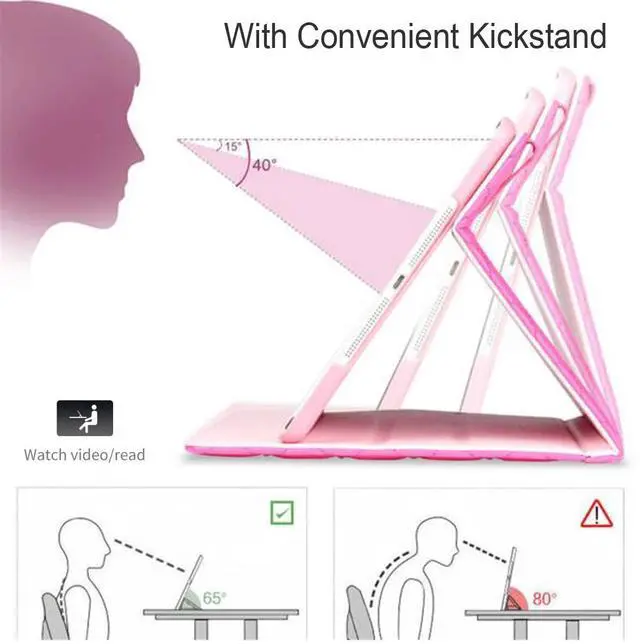 Alt view image 3 of 5 - Changjia for iPad (A16) 11th Generation 11 Inch 2025/iPad 10th Generation 10.9" 2022 Case, Girly Crown Rhinestone Cute Elegant PU Leather Auto Sleep/Wake Stand Shockproof Case for iPad 11th/10th,Pink