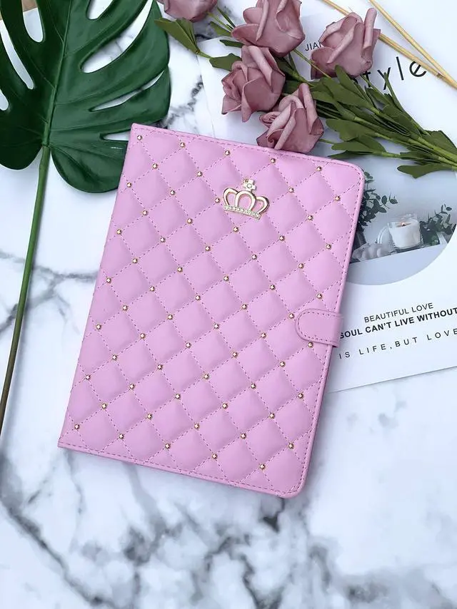 Alt view image 5 of 5 - Changjia for iPad (A16) 11th Generation 11 Inch 2025/iPad 10th Generation 10.9" 2022 Case, Girly Crown Rhinestone Cute Elegant PU Leather Auto Sleep/Wake Stand Shockproof Case for iPad 11th/10th,Pink