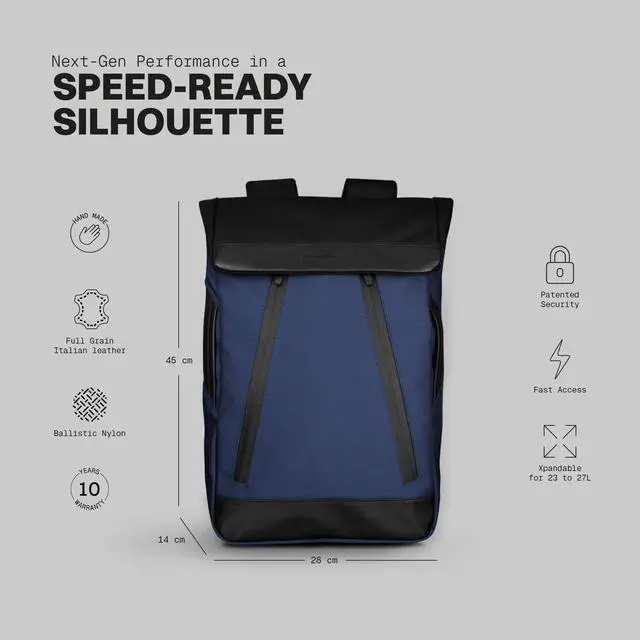 Alt view image 2 of 5 - The Frenchie Co. - SL Speed - Expandable Ballistic Nylon Backpack - Anti-Theft Magnetic Closure - Self-Adjusting Comfort Straps, Lightweight, Water-Resistant, 16 inch Laptop Compartment, Carry-on