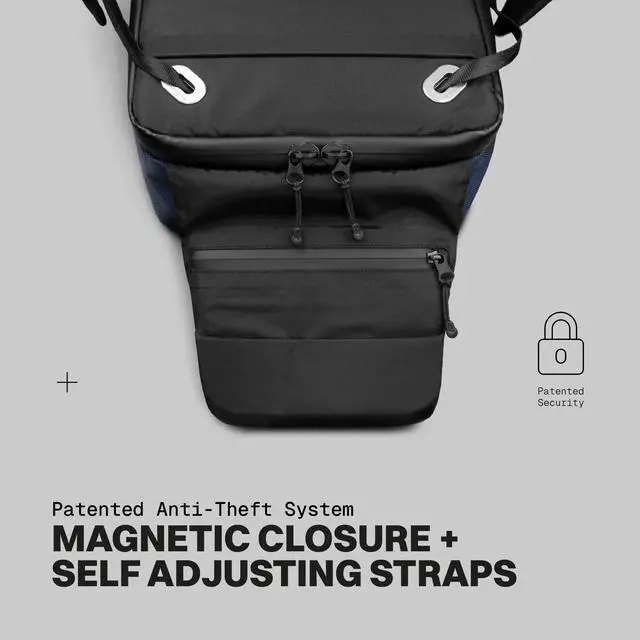 Alt view image 4 of 5 - The Frenchie Co. - SL Speed - Expandable Ballistic Nylon Backpack - Anti-Theft Magnetic Closure - Self-Adjusting Comfort Straps, Lightweight, Water-Resistant, 16 inch Laptop Compartment, Carry-on