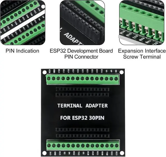 Alt view image 4 of 5 - 4PCS ESP32 Breakout Board 30 Pin GPIO 1 into 2 Compatible with 30 Pins ESP32S ESP32 Development Board 2.4 GHz Dual Core WLAN WiFi + Bluetooth 2-in-1 Microcontroller