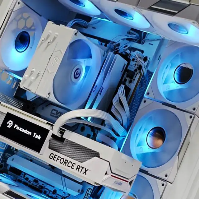 Alt view image 2 of 5 - Fexadon Tek 120mm RGB Case Fan, 4 Pin Control, Silent Infinity Mirror Fan (3, White, Reverse 120mm)
