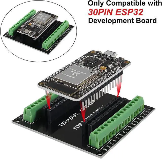 Alt view image 5 of 5 - 4PCS ESP32 Breakout Board 30 Pin GPIO 1 into 2 Compatible with 30 Pins ESP32S ESP32 Development Board 2.4 GHz Dual Core WLAN WiFi + Bluetooth 2-in-1 Microcontroller