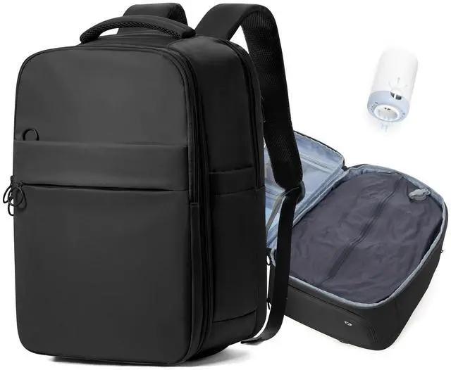 Main image of bergsalz Vacuum Backpack Travel Backpacks With Vacuum System Carry On Backpack With Pump Personal Item Travel Bag With Seal Packing Compression Vacpack Backpacks For Women Men Black