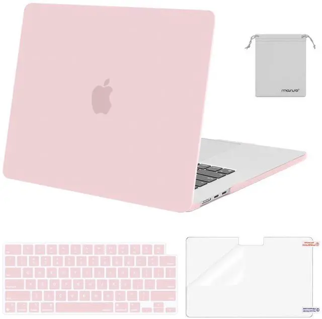 Main image of MOSISO Compatible with MacBook Air 15 inch Case M4 M3 M2 2025 2024 2023 Release A3241 A3114 A2941 with Touch ID, Plastic Hard Shell Case&Keyboard Cover&Screen Protector&Storage Bag, Baby Pink