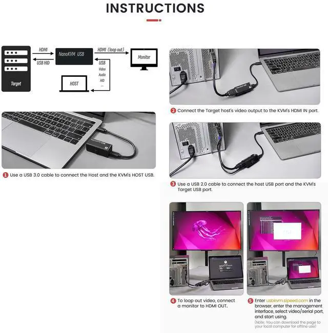 Alt view image 5 of 5 - youyeetoo Sipeed NanoKVM-USB, 4K KVM, Finger-Sized, for Servers/SBCs, Convenient Operation and Maintenance/Tools for Multi-Device Collaboration, USB-KVM (Black,Tool Kit Package)