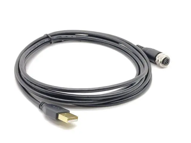 Alt view image 3 of 5 - Elecbee M12 4 Pin A Code Female to USB 2.0 A Male M12 to USB Cable Assembly 3 Meters AWG26