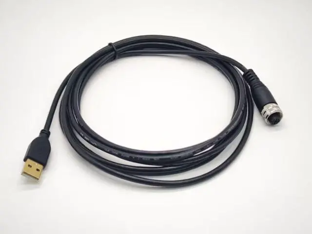 Alt view image 5 of 5 - Elecbee M12 4 Pin A Code Female to USB 2.0 A Male M12 to USB Cable Assembly 3 Meters AWG26