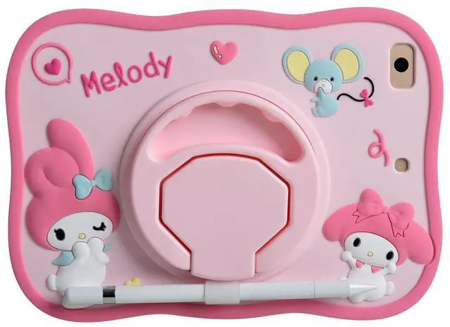 Alt view image 2 of 4 - Cartoon Case for iPad 10.2"MONEHOYSY Cute Soft Silicone Kickstand [Drop Proof,Shock Proof,Anti Slip] Back Stand Cover Case for Kids Children Teens Girls Boys (for Melody)