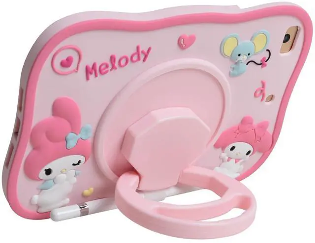 Alt view image 4 of 4 - Cartoon Case for iPad 10.2"MONEHOYSY Cute Soft Silicone Kickstand [Drop Proof,Shock Proof,Anti Slip] Back Stand Cover Case for Kids Children Teens Girls Boys (for Melody)