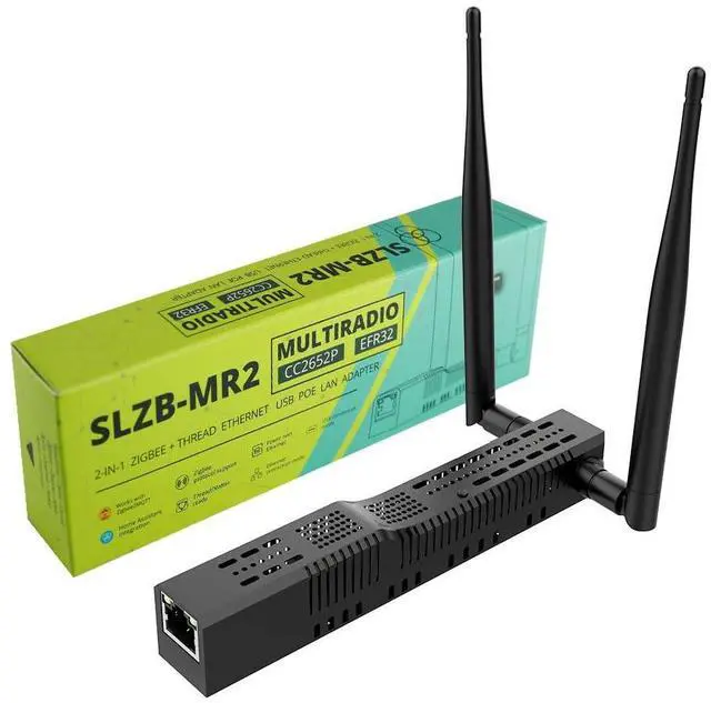Main image of SMLIGHT SLZB-MR2  A Zigbee 3.0 to Ethernet, USB, and WiFi Adapter with PoE Support, Based on The CC2652P and EFR32MG21Works with Zigbee2MQTT, Home Assistant, ZHA