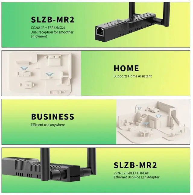 Alt view image 5 of 5 - SMLIGHT SLZB-MR2  A Zigbee 3.0 to Ethernet, USB, and WiFi Adapter with PoE Support, Based on The CC2652P and EFR32MG21Works with Zigbee2MQTT, Home Assistant, ZHA