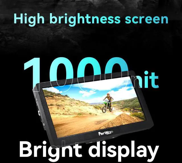 Alt view image 2 of 5 - Portkeys HD7H 1000nit DSLR Camera Field Monitor 7 Inch 1280x720 IPS Camera Monitor Support 4K30p HDMI Input with Top Shortcut Keys and Sunshade