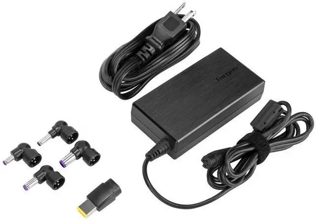 Alt view image 2 of 5 - Targus 90W AC Semi-Slim Universal Laptop Charger with 6-Foot Cable, Includes 5 Power Tips Compatible with Major Brands: Acer, ASUS, HP, Compaq, Dell, Toshiba, Gateway, IBM, Lenovo, Fujitsu (APA90US)
