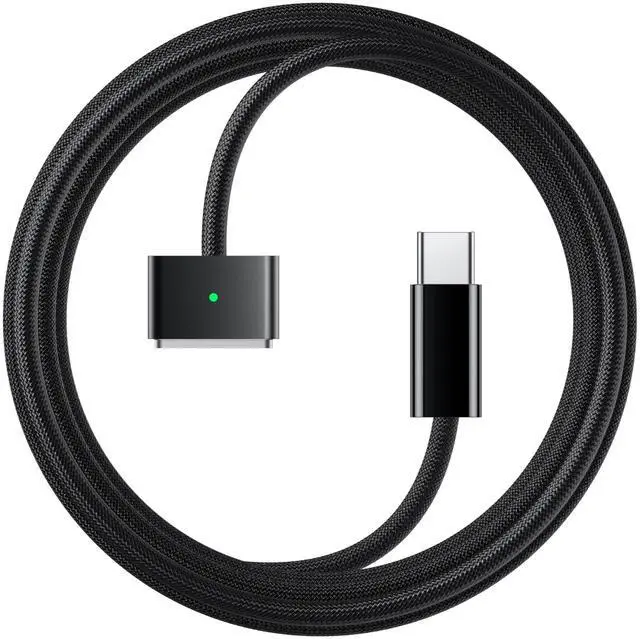 Main image of Stouchi USB-C to Magnetic 3 Cable 6.6ft, 140W Fast Charging for MacBook Air (15''/13'' M4 2025, M3 2024, M2 2023, M2 2022), Pro (16"/14" 2024/2023/2021)Black