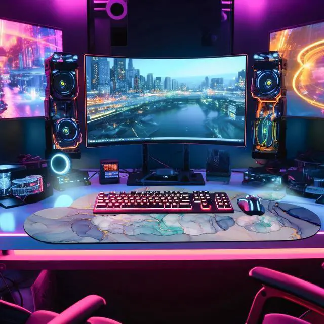 Alt view image 3 of 5 - JIKIOU Large Cloud Mouse Pad Waterproof with Cloud Keyboard Wrist Pad and Cloud Mouse Wrist Pad Set, Ergonomic Computer Desk Wrist Support Mousepad for Keyboard and Mouse 35.4x15.7in Marble Blue