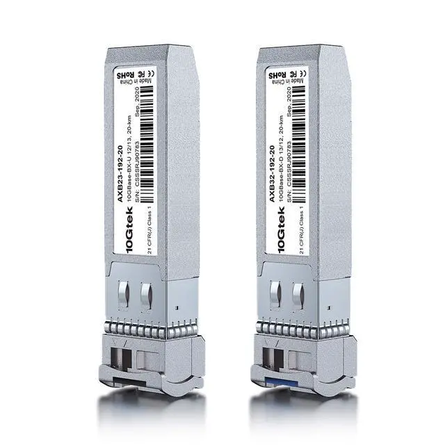 Alt view image 2 of 4 - 10Gtek a Pair of 10G SFP+ Bidi Transceiver, Simplex LC SingleMode Fiber Module for Arista 10GBASE-BX20-U, 10GBASE-BIDI 1270nm/1330nm, DOM, 20km