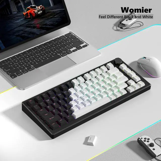 Alt view image 2 of 5 - Womier Keycaps 60 65 75 100 Percent Cherry Profile, Shine Through Keycaps, Custom PBT Doubleshot Keyboard Keys Set, Universal Compatiability for Cherry Gateron MX Switches Keyboard