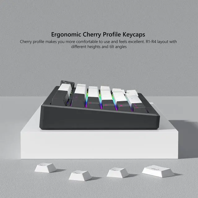 Alt view image 5 of 5 - Womier Keycaps 60 65 75 100 Percent Cherry Profile, Shine Through Keycaps, Custom PBT Doubleshot Keyboard Keys Set, Universal Compatiability for Cherry Gateron MX Switches Keyboard