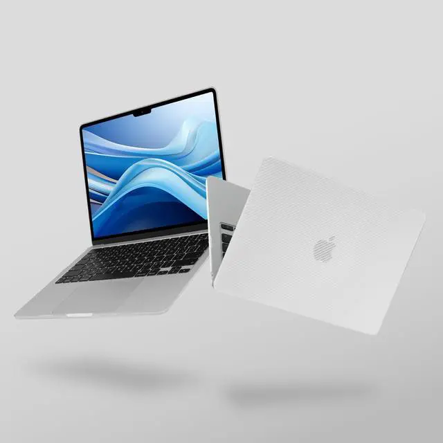 Alt view image 5 of 5 - MOSISO Compatible with MacBook Air 13 inch Case 2025 2024 2023 2022 M4 A3240 M3 A3113 M2 A2681, Carbon Fiber Texture Protective Hard Shell & Keyboard Cover for MacBook Air 13.6 inch Case, Translucent
