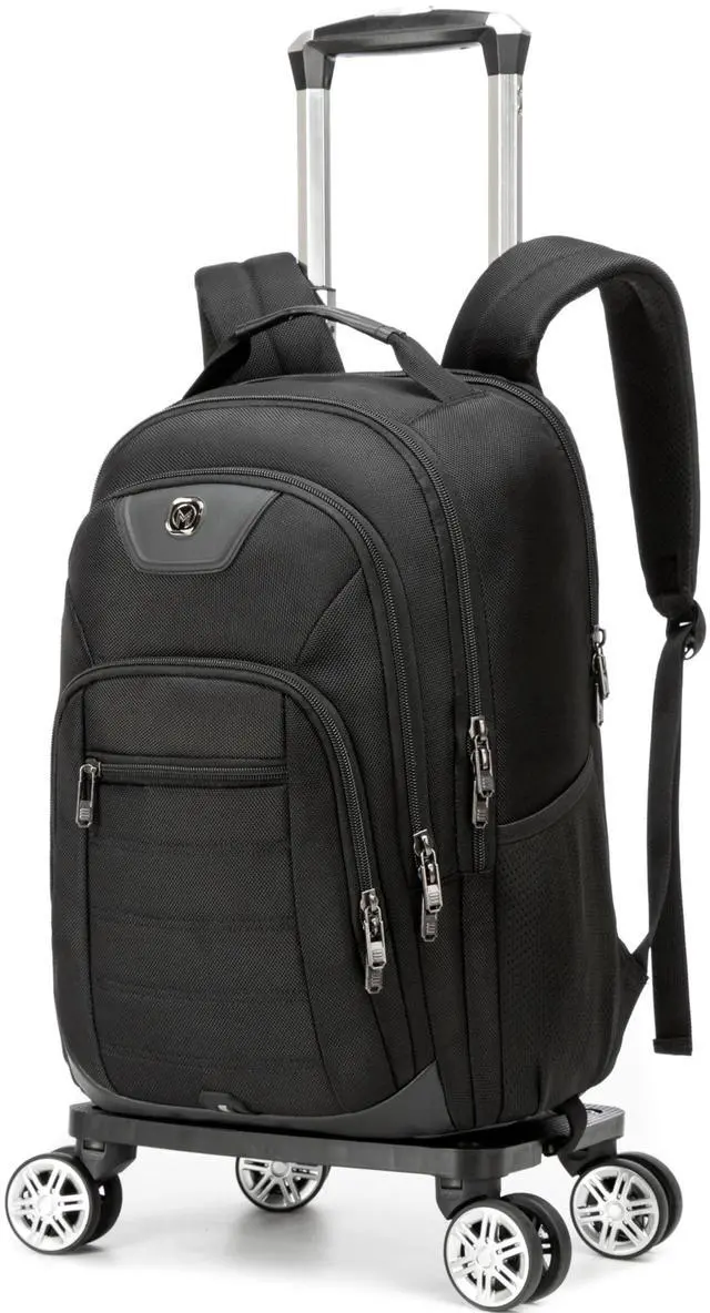 Main image of Homskiii Rolling Laptop Backpack for Men Carry on Luggage Roller Backpack with Wheels Removable Wheels and Trolley Black Wheeled Backpacks for Travel Airline Approved