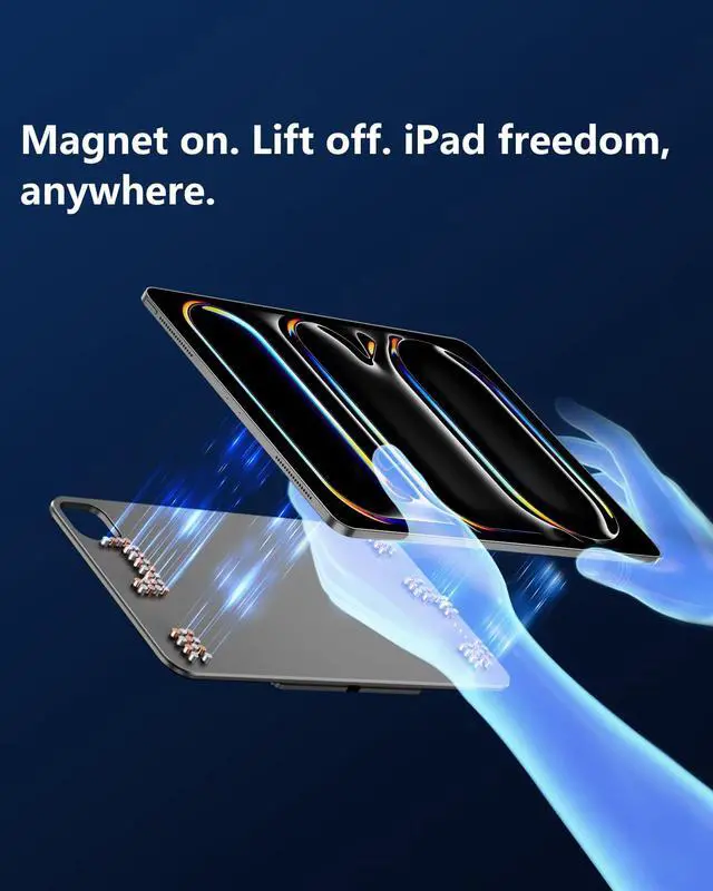 Alt view image 3 of 5 - JINRAIKO Magnetic Wireless Charging Panel for iPad Pro 11" M4 (2024) Only, Curved 6.5 FEET USB C Cable, 75/100mm & 17mm Ball Head Compatibility, Arm Not Included