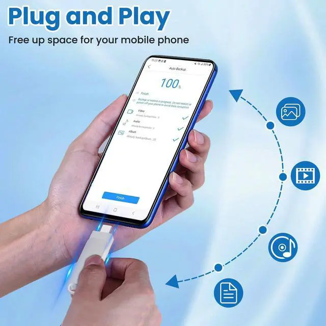 Alt view image 5 of 5 - YFDS 256GB Dual USB 3.0 Type-C Jump Drive, USB-C Flash Metal Housing Swivel Design Thumb Drive (Sliver, 256GB)