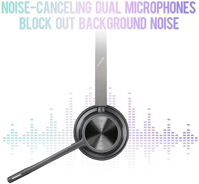 Alt view image 3 of 5 - FKAfusiontech Poly Voyager 4320 UC Wireless Headset & Charge Stand - Connects to PC/Mac/Mobile Phone via Bluetooth with USB-C to A Adapter & USB C Dongle & USB A-C Cable & Storage Bag and Fiber Cloth