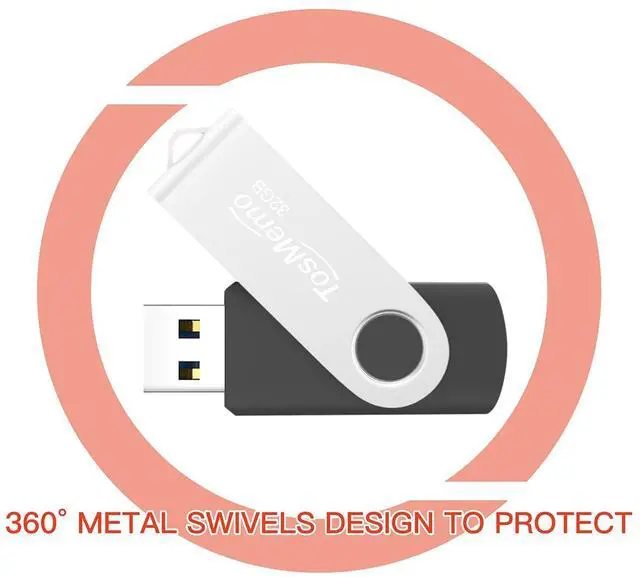 Alt view image 3 of 5 - TosMemo 10 Pack 32GB USB Flash Drives Thumb Drives USB 2.0 Flash Drives Swivel Jump Drives Pen Drive Memory Stick Bulk for Data Storage(10 Pack,Mixed Colors)