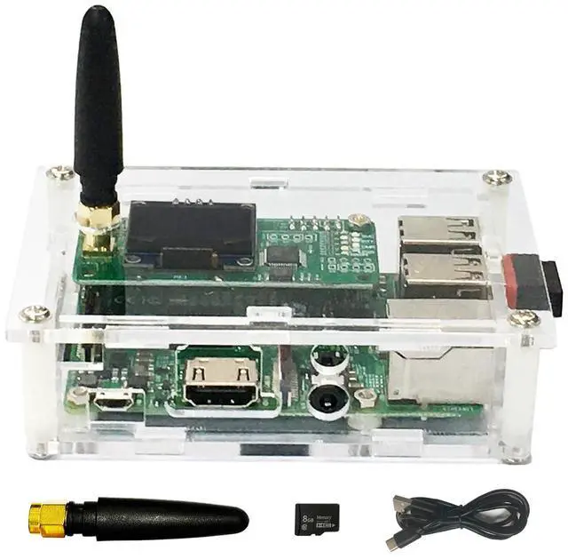 Main image of All-New MMDVM Hotspot with Ethernet & WiFi Supports DMR, D-Star, YSF, P25, NXDN | OLED Display, Acrylic Shell Compatible with Raspberry Pi 2B, Pi Zero