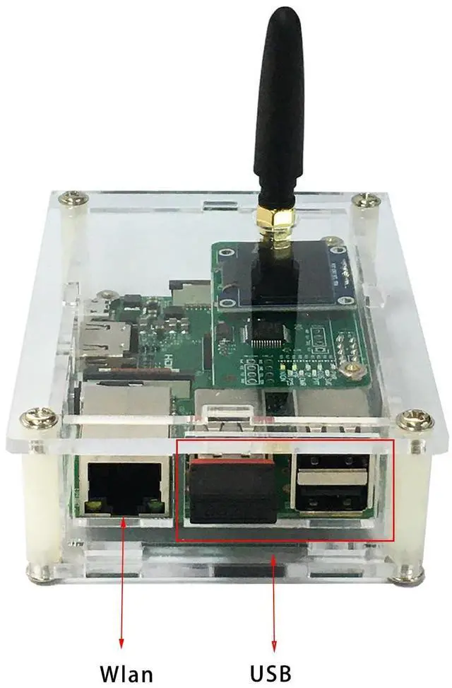 Alt view image 3 of 5 - All-New MMDVM Hotspot with Ethernet & WiFi Supports DMR, D-Star, YSF, P25, NXDN | OLED Display, Acrylic Shell Compatible with Raspberry Pi 2B, Pi Zero